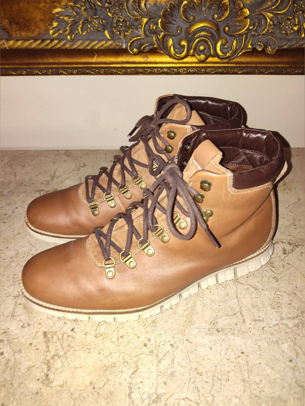 Cole Haan ZeroGrand Men's Brown Waterproof Leather Hiking-Style Boots